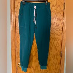 Figs Zamora Caribbean Blue with Pink drawstring L